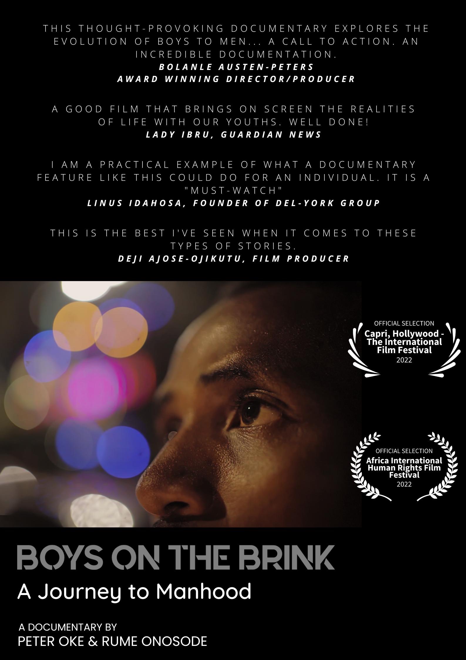 Boys On The Brink: Journey To Manhood